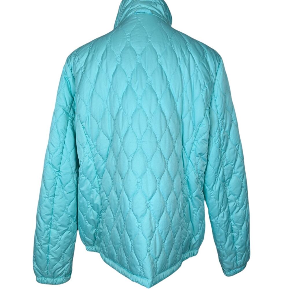 Gerry Puffer Jacket Blue Green Seafoam with Gray Trim Size XL Womens Quilted - Picture 2 of 16